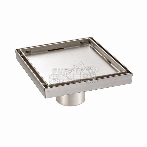 6" Square Tile-In Pattern Decorative Stainless Steel Shower Drain - Image 3