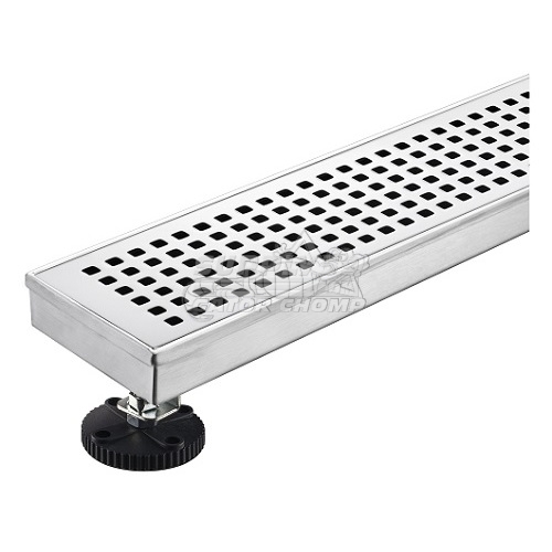 24" Square Grid Decorative Stainless Steel Linear Shower Drain - Image 2