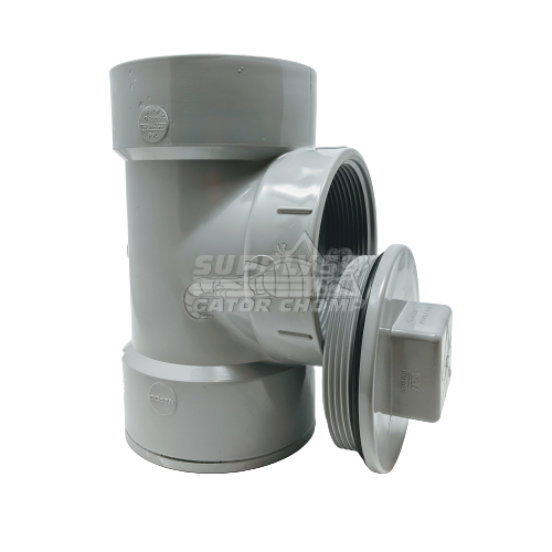 4" x 3" x 4" Hub Low Rise PVC DWV Line Cleanout