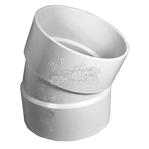 4″ Hub PVC Sewer 22-1/2° Elbow