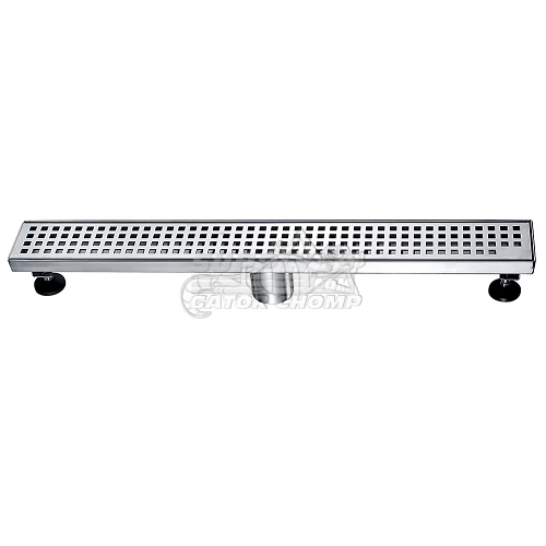 24" Square Grid Decorative Stainless Steel Linear Shower Drain