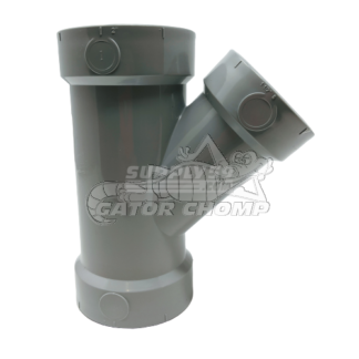 2" x 2" x 1-1/2" Hub Low Rise PVC DWV 45° Wye