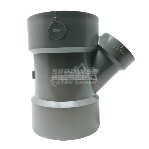 3" x 3" x 1-1/2" Hub Low Rise PVC DWV 45° Wye