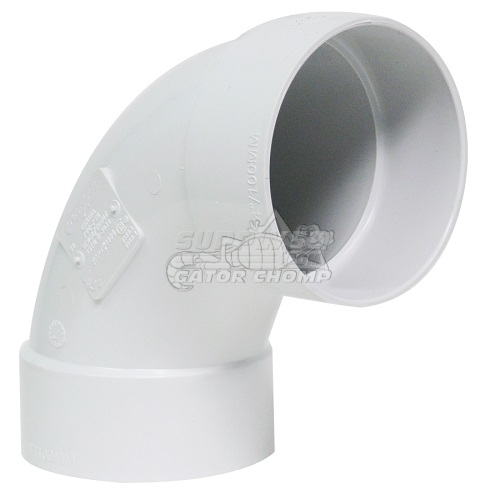 4″ Hub PVC Sewer 90° Long Turn Elbow