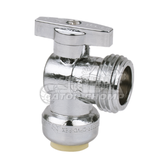 1/2" Push x 3/4" Hose Thread Push Connect Angle Ball Valve