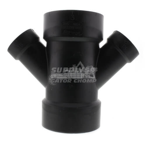 2" x 2" x 1-1/2" x 1-1/2" Hub ABS DWV 45° Double Wye