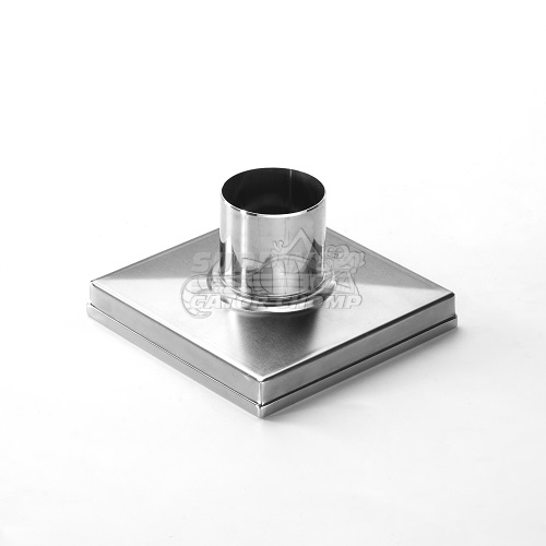 4" Square Grid Decorative Stainless Steel Shower Drain - Image 2