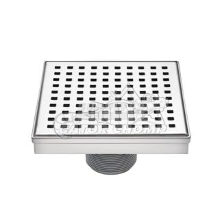 4" Square Grid Decorative Stainless Steel Shower Drain